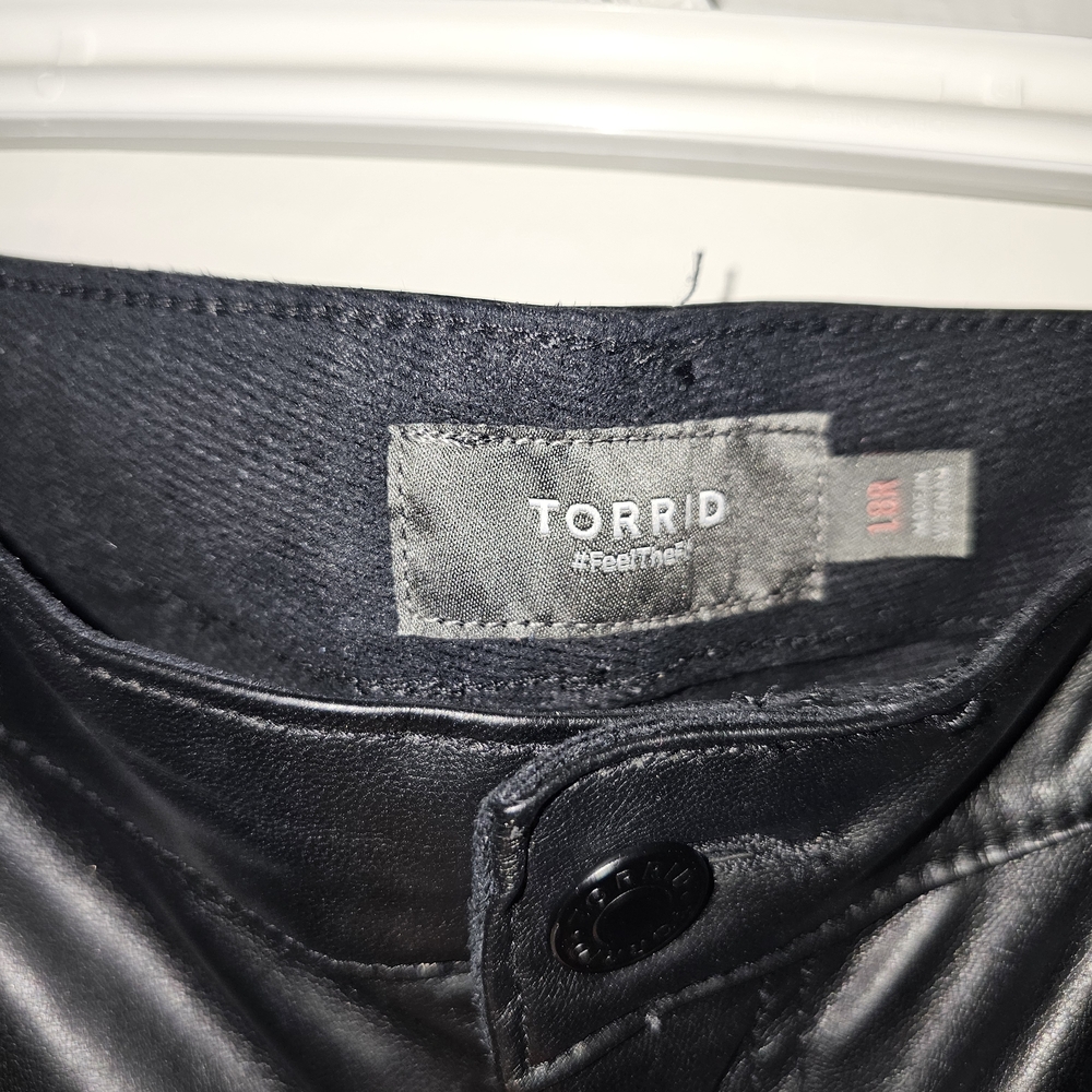 Torrid Black Faux Leather Pants/Size 18R - Waist- 40-42/Length 27"